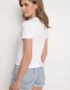 glo-story Tricou alb din bumbac cu aplicații cu stele din zirconiu Tenivella