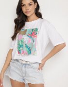 glo-story Tricou Alb Din Bumbac Cu Imprimeu Decorativ Delmari