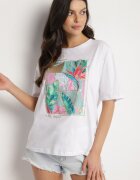 glo-story Tricou Alb Din Bumbac Cu Imprimeu Decorativ Delmari