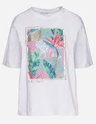 glo-story Tricou Alb Din Bumbac Cu Imprimeu Decorativ Delmari