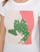 glo-story Tricou Alb din Bumbac cu Imprimeu Decorativ Setonisea