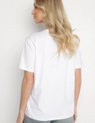 glo-story Tricou Alb din bumbac cu lănțișor detașabil care imită colier Mohna