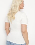 glo-story Tricou Alb Din Bumbac cu Mânecă Scurtă Decorat cu Imprimeu și cu Zirconii Codara