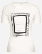 glo-story Tricou Alb Din Bumbac cu Mânecă Scurtă Decorat cu Imprimeu și cu Zirconii Codara