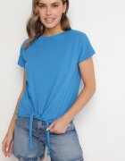 glo-story Tricou Albastru deschis din bumbac cu legătură decorativă Sunitra