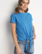 glo-story Tricou Albastru deschis din bumbac cu legătură decorativă Sunitra