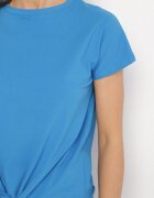 glo-story Tricou Albastru deschis din bumbac cu legătură decorativă Sunitra
