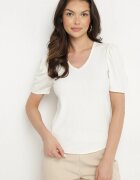 glo-story Tricou Bej cu decolteu în V Sunesse
