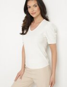 glo-story Tricou Bej cu decolteu în V Sunesse