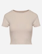 glo-story Tricou Bej din material striat cu croială scurtă Telunna