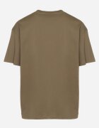 glo-story Tricou Bej închis din bumbac cu imprimeu decorativ Jeneira