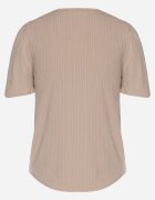 glo-story Tricou Bej închis Rebrat cu pliuri la mâneci Kolanovia
