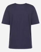 glo-story Tricou Clasic din bumbac Bleumarin cu mânecă scurtă cu imprimeu împodobit cu perle Tiavenna