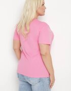 glo-story Tricou de bumbac Roz cu mânecă scurtă cu imprimeu și Zirconii Qumara