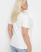 glo-story Tricou din bumbac alb cu text decorativ Floerin