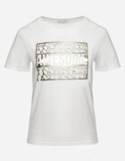 glo-story Tricou din bumbac alb cu text decorativ Floerin