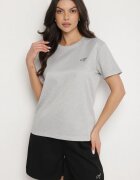 glo-story Tricou Gri deschis cu croială clasică cu broderie decorativă Galerrena