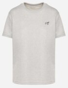 glo-story Tricou Gri deschis cu croială clasică cu broderie decorativă Galerrena