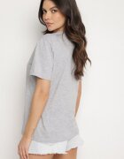 glo-story Tricou Gri deschis De bumbac Decorat Cu imprimeu Nelltaria