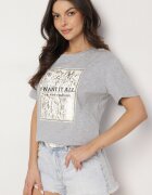 glo-story Tricou Gri deschis De bumbac Decorat Cu imprimeu Nelltaria