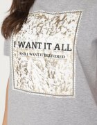 glo-story Tricou Gri deschis De bumbac Decorat Cu imprimeu Nelltaria