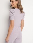 glo-story Tricou Mov deschis Reiat cu Pliuri la Mâneci Kolanovia