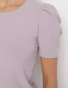 glo-story Tricou Mov deschis Reiat cu Pliuri la Mâneci Kolanovia