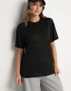 glo-story Tricou Negru cu Croială Clasică cu Buzunar Mairalissa