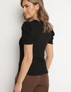 glo-story Tricou Negru cu decolteu în V Sunesse