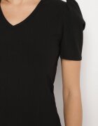 glo-story Tricou Negru cu decolteu în V Sunesse