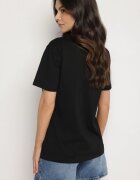 glo-story Tricou Negru de bumbac Decorat cu imprimeu Nelltaria