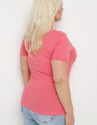 glo-story Tricou Roz din bumbac cu mânecă scurtă decorat cu imprimeu și zirconii Codara