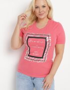 glo-story Tricou Roz din bumbac cu mânecă scurtă decorat cu imprimeu și zirconii Codara