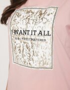 glo-story Tricou Roz din Bumbac Decorat cu Imprimeu Nelltaria