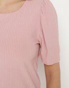 glo-story Tricou Roz Rebrat cu pliuri la mâneci Kolanovia