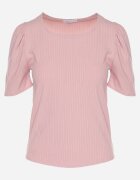 glo-story Tricou Roz Rebrat cu pliuri la mâneci Kolanovia