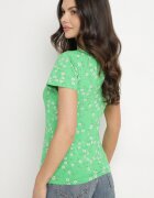 glo-story Tricou Verde din Bumbac cu Flori Savilisse
