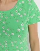 glo-story Tricou Verde din Bumbac cu Flori Savilisse