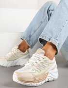 gogo gogo Adidași Bej în Stil Streetwear cu Talpă Groasă cu Reliefuri Siltewi