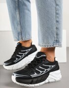 gogo gogo Adidași negri în stil streetwear pe talpă groasă cu reliefuri Siltewi