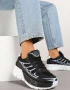 gogo gogo Adidași negri în stil streetwear pe talpă groasă cu reliefuri Siltewi
