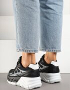 gogo gogo Adidași negri în stil streetwear pe talpă groasă cu reliefuri Siltewi