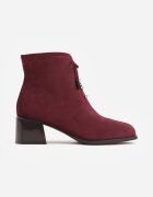 gogo gogo Botine cu toc cu fundă inserții metalice și zirconii Velerna Bordo