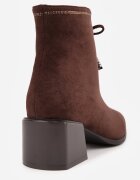 gogo gogo Botine cu toc cu fundă inserții metalice și zirconii Velerna Maro