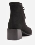 gogo gogo Botine cu toc cu fundă inserții metalice și zirconii Velerna Negre