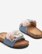 gogo gogo Papuci Albastru deschis Decorate cu Aplicații Florale Redevare