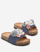 gogo gogo Papuci Bleumarin Cu Aplicații Florale Redevare