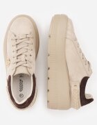 goodin Adidași bej din piele cu talpă groasă cu baretă împletită și ornament Chalessei