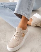goodin Adidași bej din piele cu talpă groasă cu ornament geometric Syrolphi