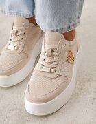 goodin Adidași bej din piele cu talpă groasă cu ornament geometric Syrolphi